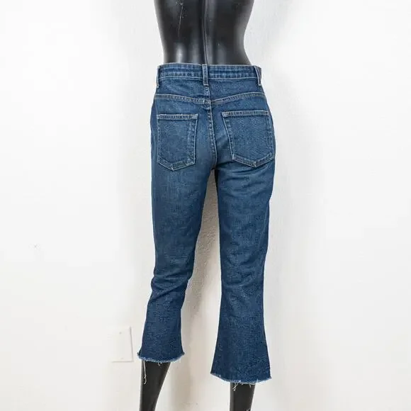Khaite Benny Cropped Flare Raw Denim Jeans size 26